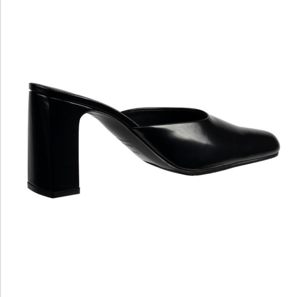 Balenciaga Black Leather Block Heel Mules size 40 - Picture 3 of 10